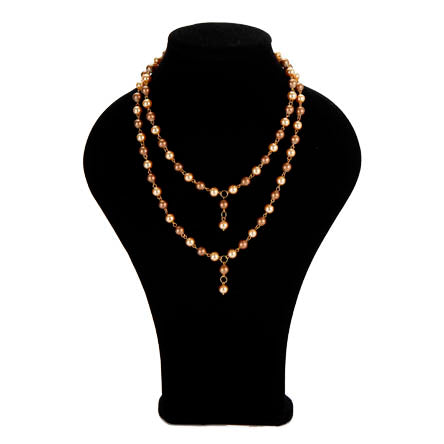 Collar De Perlas Café Claro/Café Obscuro