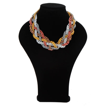 Collar De Perlas Con Destellos De Colores