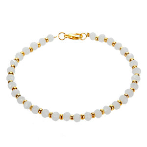 Pulsera Con Rondeles Blancos Y Crim Oro