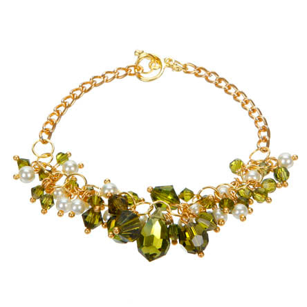 Pulsera De Perlas Y Cuentas Olivo