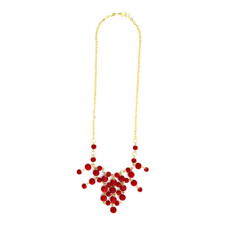 Collar C/ Cadena Rojo Oro