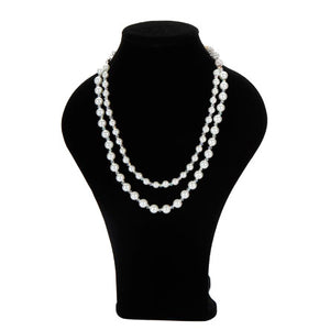 Collar Doble Con Perlas Y Rondeles De Cristal