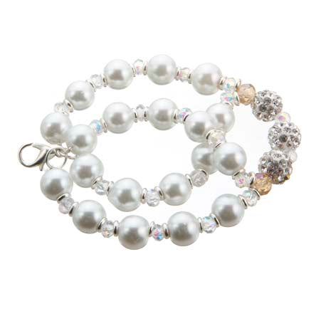 Pulsera Doble Con Perlas Y Cuentas De Cristales