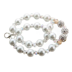 Pulsera Doble Con Perlas Y Cuentas De Cristales