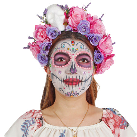 Diadema Con Cráneo Y Rosas