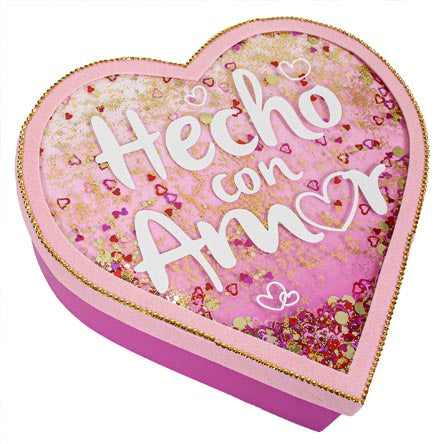 Caja Corazón Con Lentejuela