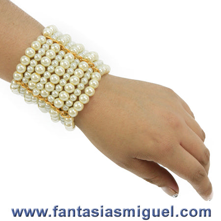 Pulsera Con Cadena Cta. Cristal Marfil