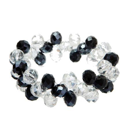 Pulsera De Rondeles Cristal/Negro