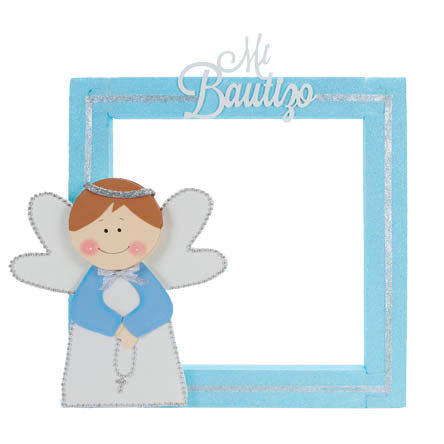 Marco Mi Bautizo Azul Con Ángel