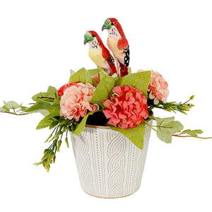 Arreglo De Hortensias Con Pericos