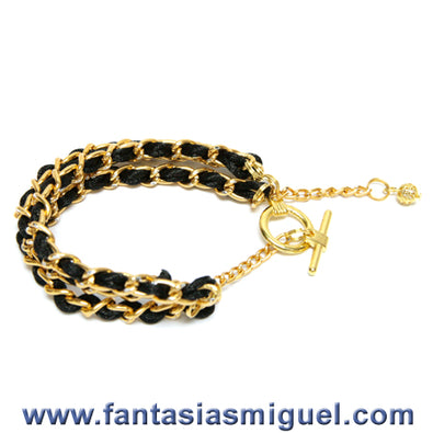 Fantasías Miguel Clave:RG226 Pulsera Con Cadena Y Cola De Rata Negra