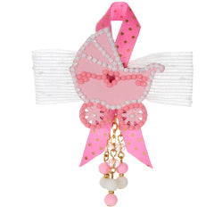 Distintivo Carreola Rosa Con Moño