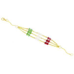 Pulsera Oro Con Rondeles Tricolor