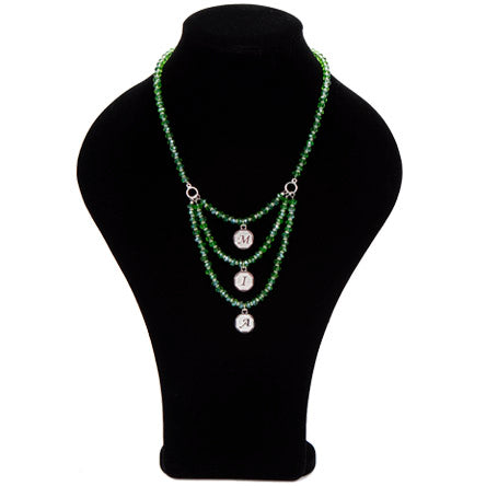Collar De Rondeles Verdes Con Nombre Mia