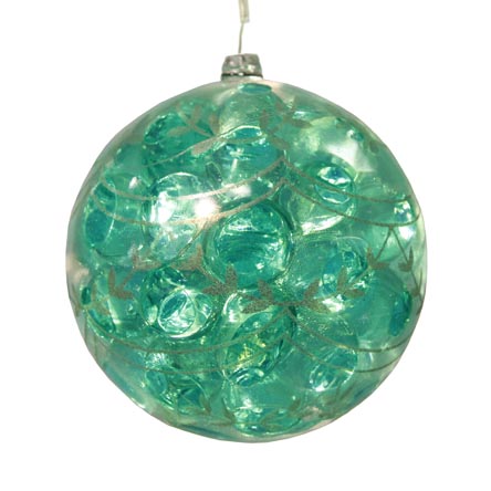 Esfera Transparente Pintada Con Hidrogel Verde Y Serie De Leds
