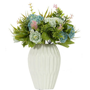 Florero Con Flores Azules