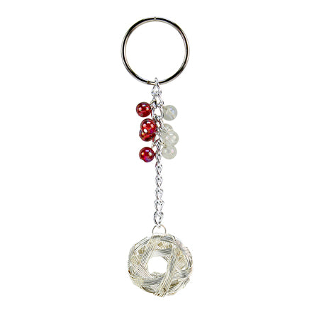 Llavero Dona De Alambre, Plata Rojo