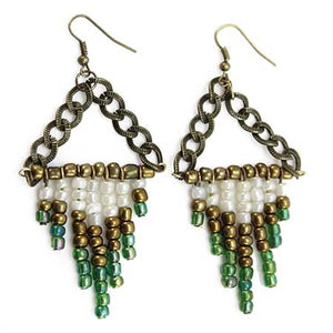 Aretes Vintage Verde-Oro