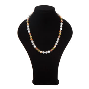Collar De Perlas Blanco-Café-Olivo
