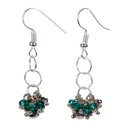 Aretes Con Rondeles Plata/Jade