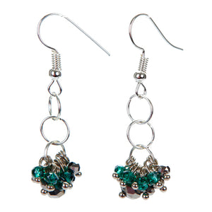 Aretes Con Rondeles Plata/Jade
