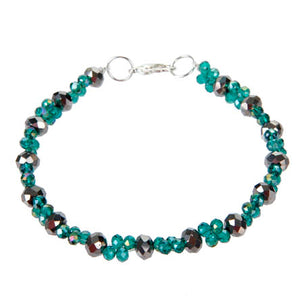 Pulsera De Rondeles Plata Y Jade