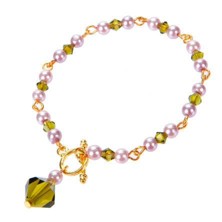 Pulsera De Perlas Y Cristal Preciosa