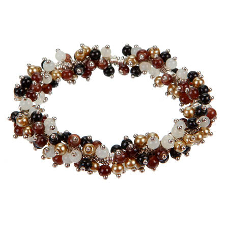 Pulsera Con Engarces De Perlas Y Cuentas
