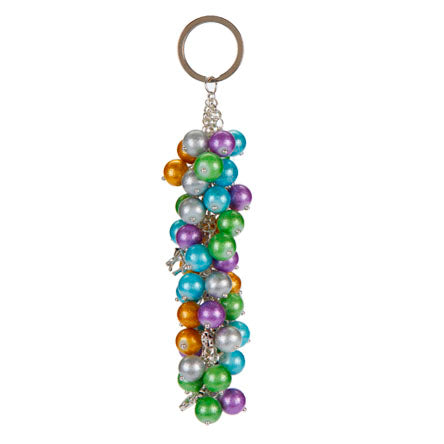 Llavero Con Engarces De Perlas Destello Multicolor